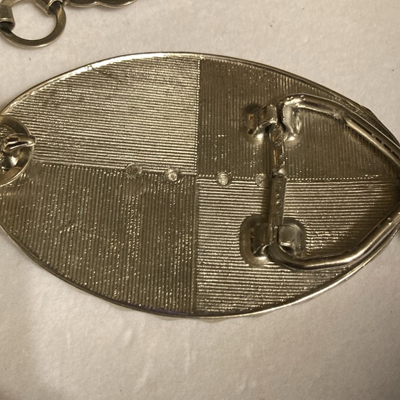 Ladies western silvertone belt and buckle with faux turquoise. About 33” - Picture 5 of 6